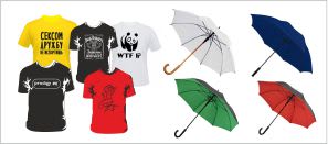 зонты с логотипом, печать на футболках!